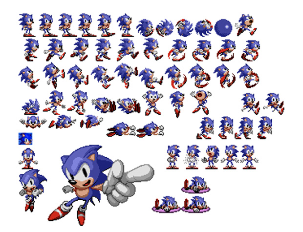 Sprite de imágenes de Sonic