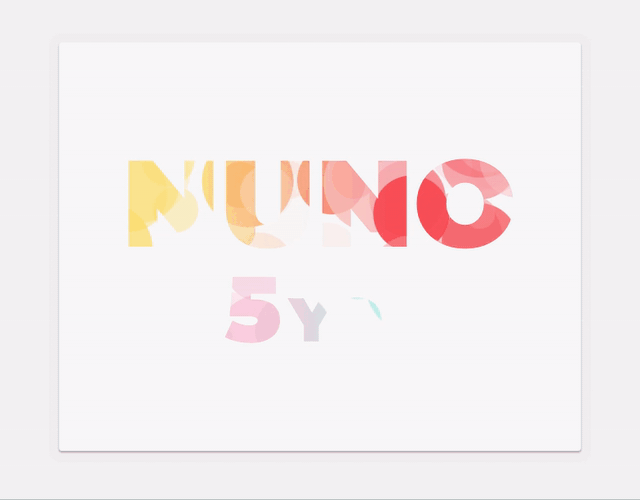An animation of a colorful card with text made with SVG + SMIL